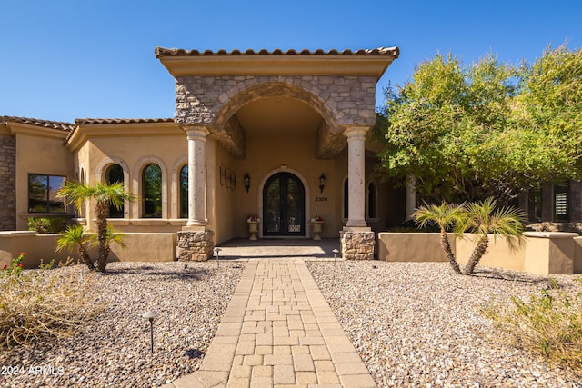 view of front of home featuring french doors