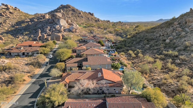 bird's eye view featuring a mountain view