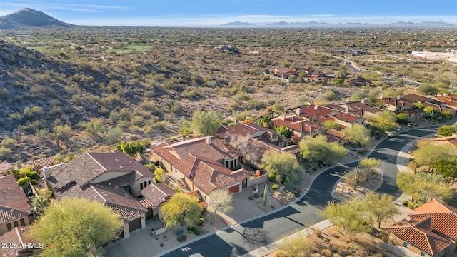 aerial view with a mountain view