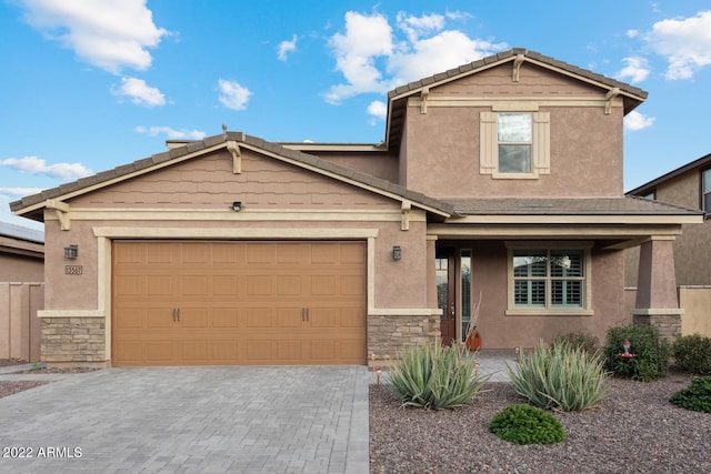 craftsman-style house with a garage