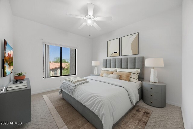14000 N 94th St Unit 3198, Scottsdale, AZ 85260 - bedroom featuring light carpet and ceiling fan