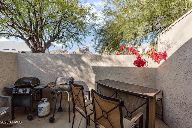 view of patio with area for grilling