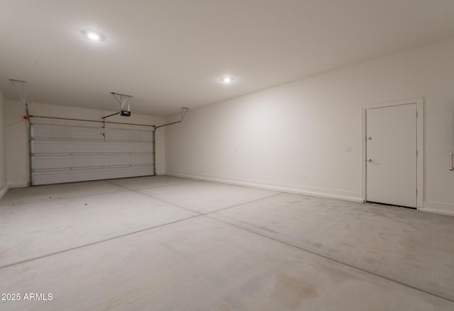 3483 W Sunstone Dr, San Tan Valley, AZ 85144 - garage featuring a garage door opener, baseboards, and recessed lighting