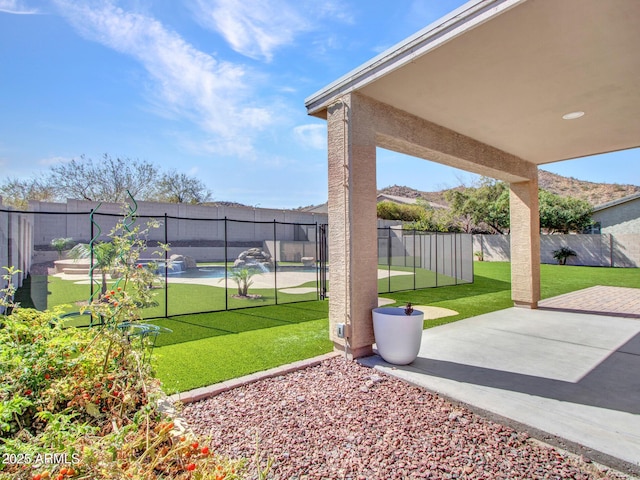 exterior space featuring a patio and a fenced backyard