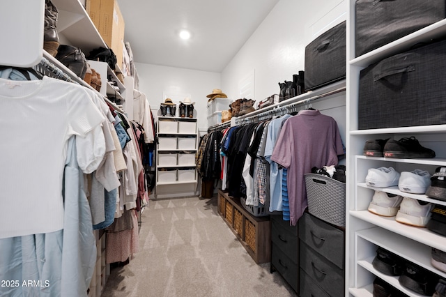spacious closet with carpet floors