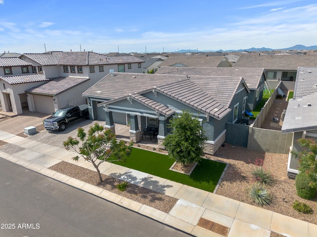 aerial view featuring a residential view