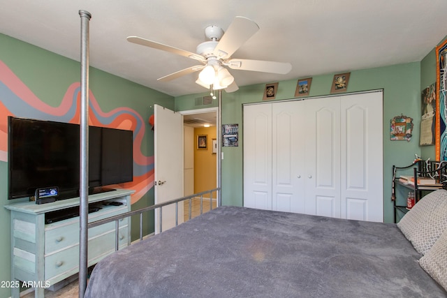 1326 W Joan De Arc Ave, Phoenix, AZ 85029 - carpeted bedroom with a closet and a ceiling fan