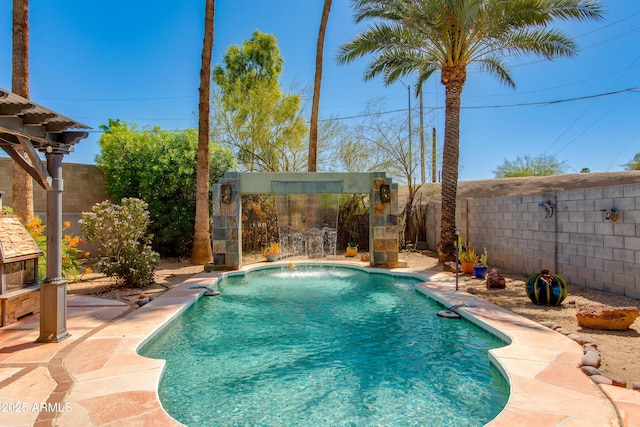 1326 W Joan De Arc Ave, Phoenix, AZ 85029 - view of swimming pool with a fenced backyard and a patio area