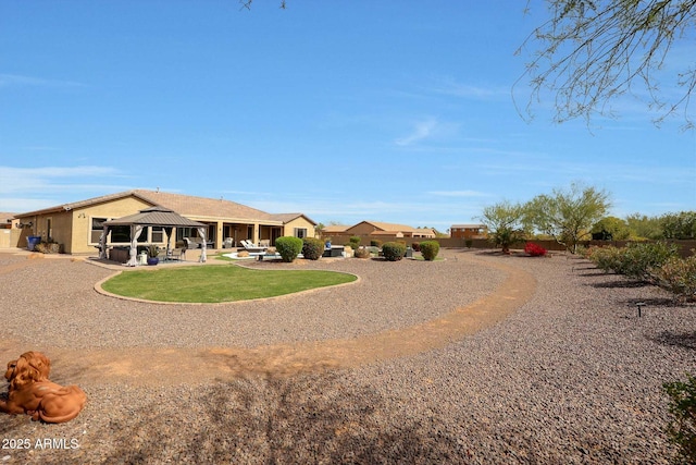 view of yard with a gazebo and a patio area