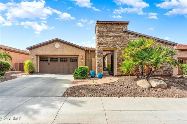 view of front of house with a garage