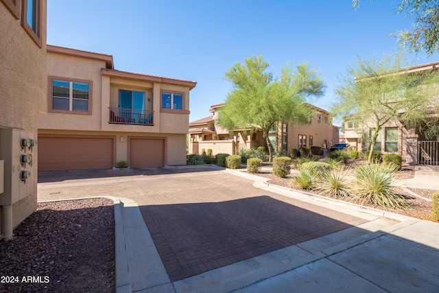 view of front of home with a garage