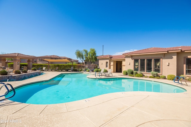 view of pool with a patio