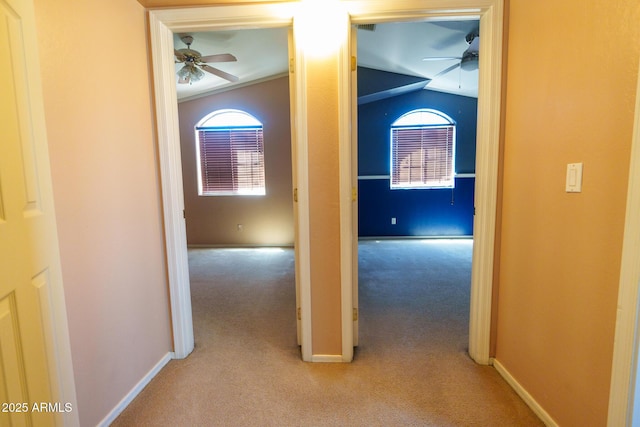 111 N Soho Pl, Chandler, AZ 85225 - hall featuring carpet flooring, healthy amount of natural light, and vaulted ceiling
