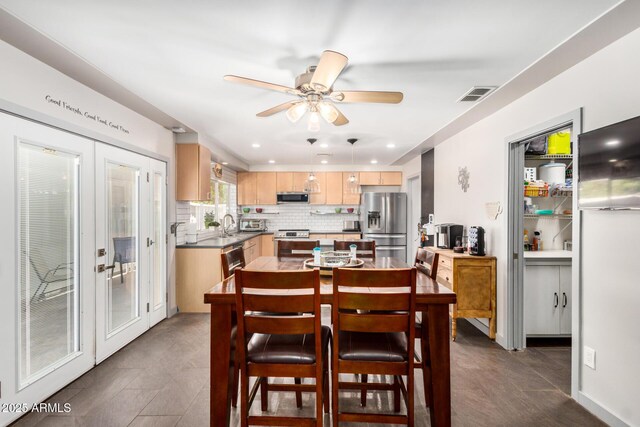 2062 S Emerson, Mesa, AZ 85210 - dining space with ceiling fan and recessed lighting