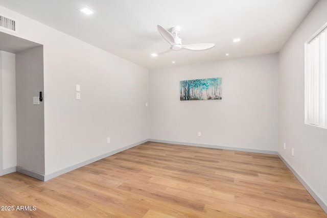 2062 S Emerson, Mesa, AZ 85210 - spare room with a ceiling fan, light wood-style floors, and recessed lighting