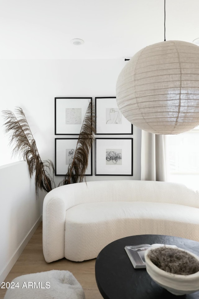 sitting room featuring light hardwood / wood-style floors