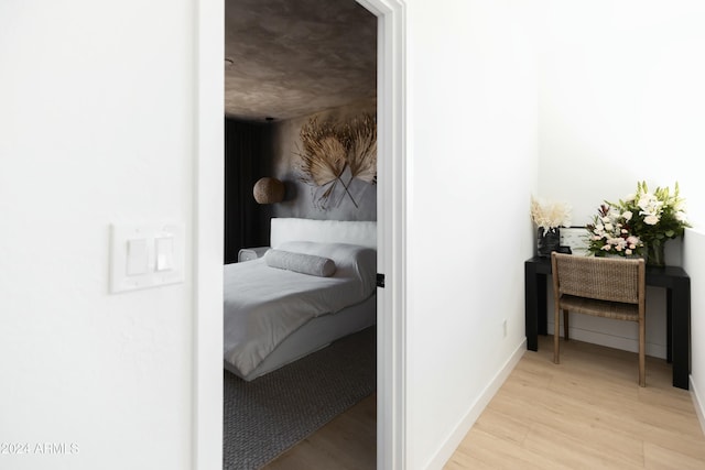 bedroom featuring light hardwood / wood-style floors