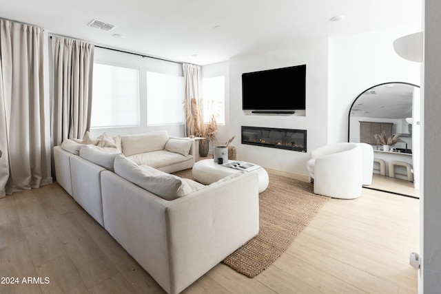 living room featuring hardwood / wood-style flooring