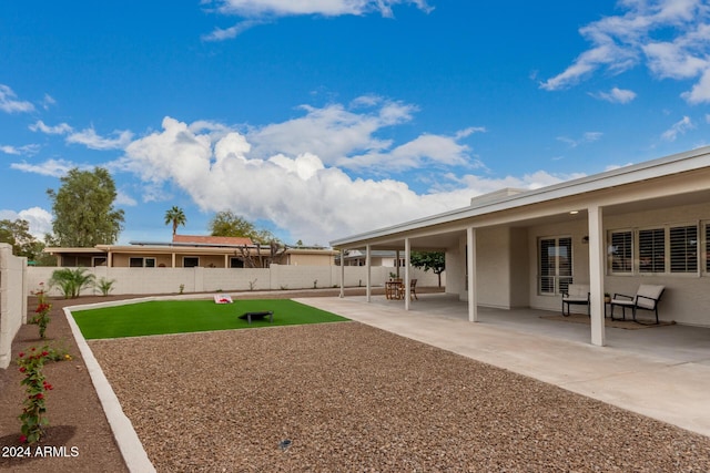 view of yard with a patio area