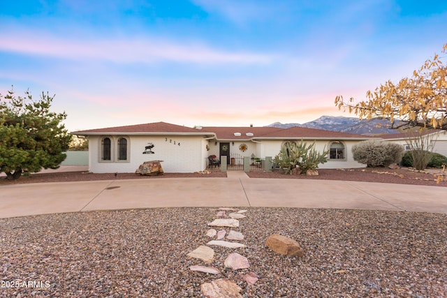 ranch-style house with a mountain view