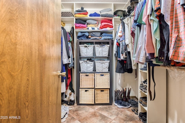 view of walk in closet