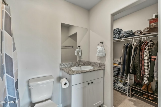 459 Brandeis Dr, Morristown, AZ 85342 - bathroom featuring a walk in closet, toilet, and vanity