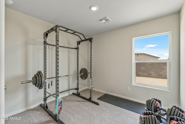 459 Brandeis Dr, Morristown, AZ 85342 - exercise room with recessed lighting, carpet floors, visible vents, and baseboards