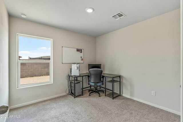 459 Brandeis Dr, Morristown, AZ 85342 - office area featuring baseboards, visible vents, and carpet flooring