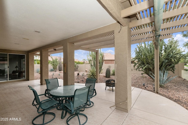 view of patio with a pergola