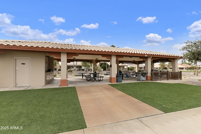 exterior space with a gazebo