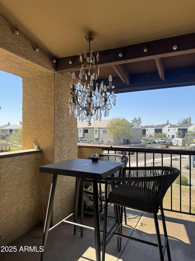 balcony with a residential view