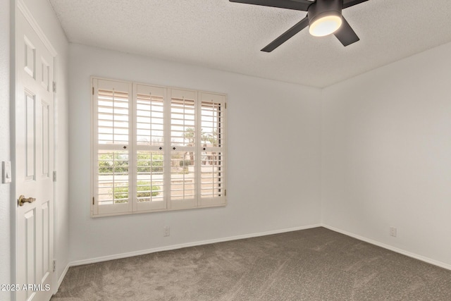 9845 W Behrend Dr, Peoria, AZ 85382 - carpeted spare room featuring a textured ceiling, ceiling fan, and baseboards