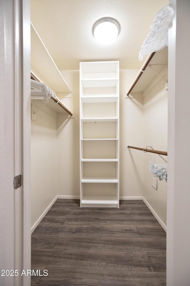 spacious closet with wood finished floors