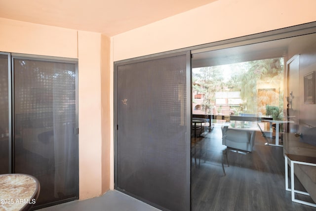 interior space featuring dark wood-style floors