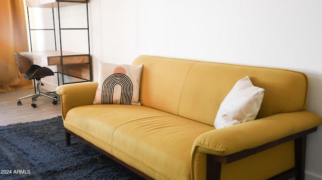 living area featuring hardwood / wood-style flooring