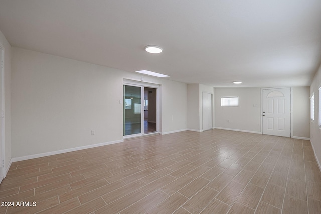 interior space with light hardwood / wood-style flooring