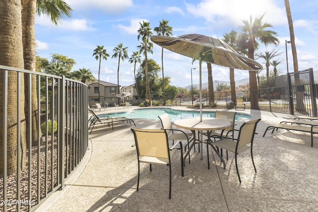 view of pool featuring a patio area