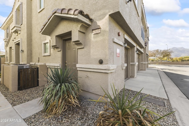 exterior space with a mountain view