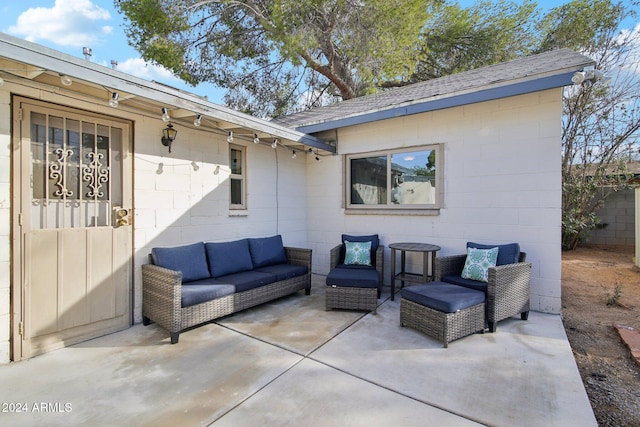 view of patio / terrace with an outdoor living space