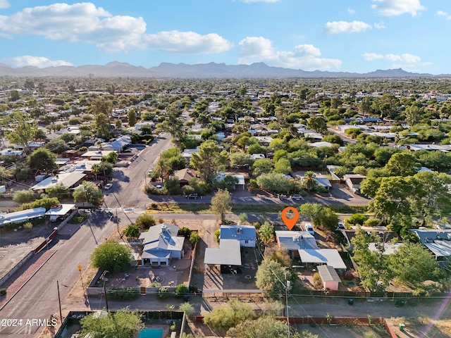 bird's eye view with a mountain view