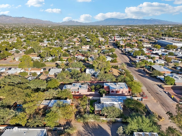 aerial view with a mountain view