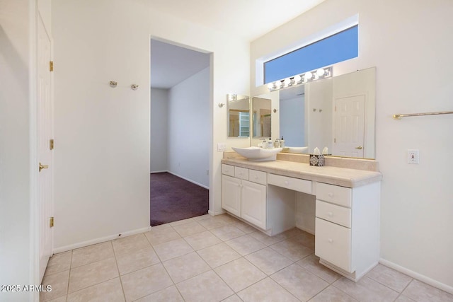 bathroom featuring vanity and tile patterned flooring