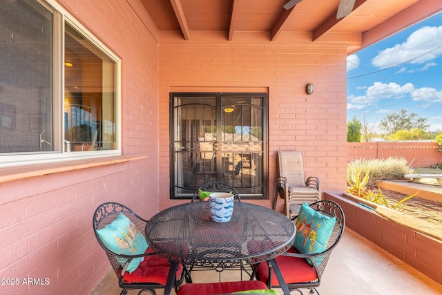 view of patio with fence