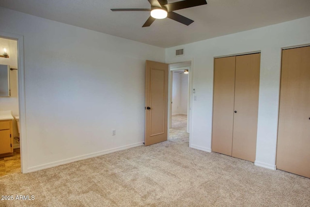 813 N Glenrosa Blvd, Taylor, AZ 85939 - unfurnished bedroom with light colored carpet, ensuite bathroom, and multiple closets