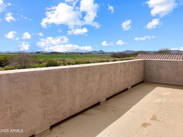 balcony with a mountain view