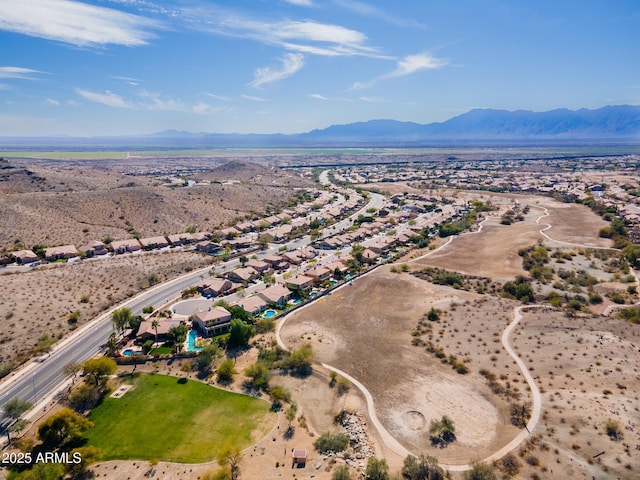 drone / aerial view with a mountain view