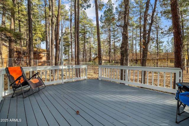 wooden terrace with fence