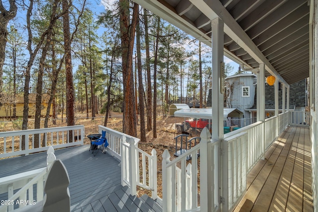 view of wooden deck