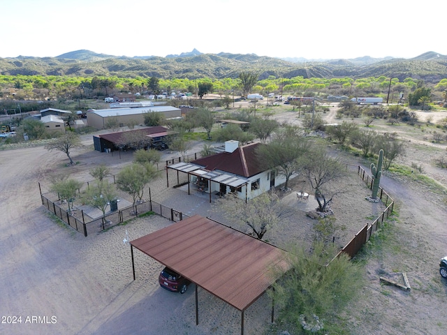 bird's eye view featuring a mountain view