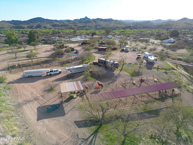 drone / aerial view with a mountain view